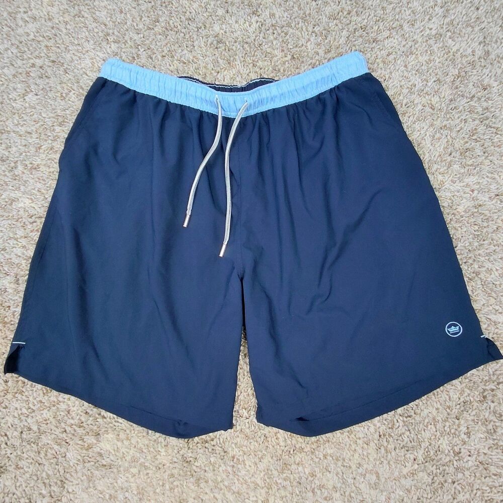 Peter Millar Seaside Collection Swim Trunk Mens Sz 2XL Blue 8" Shorts Pockets